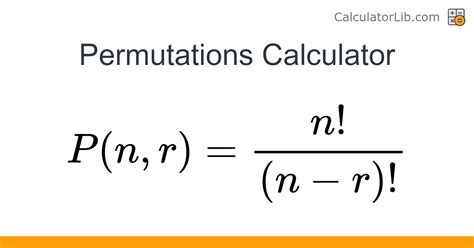 permutations calculator npr|Permutations (nPr) Calculator Online.